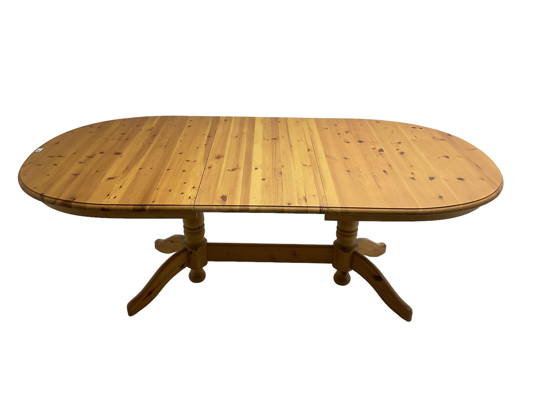 Pine extending dining table with additional leaf - Image 2 of 7