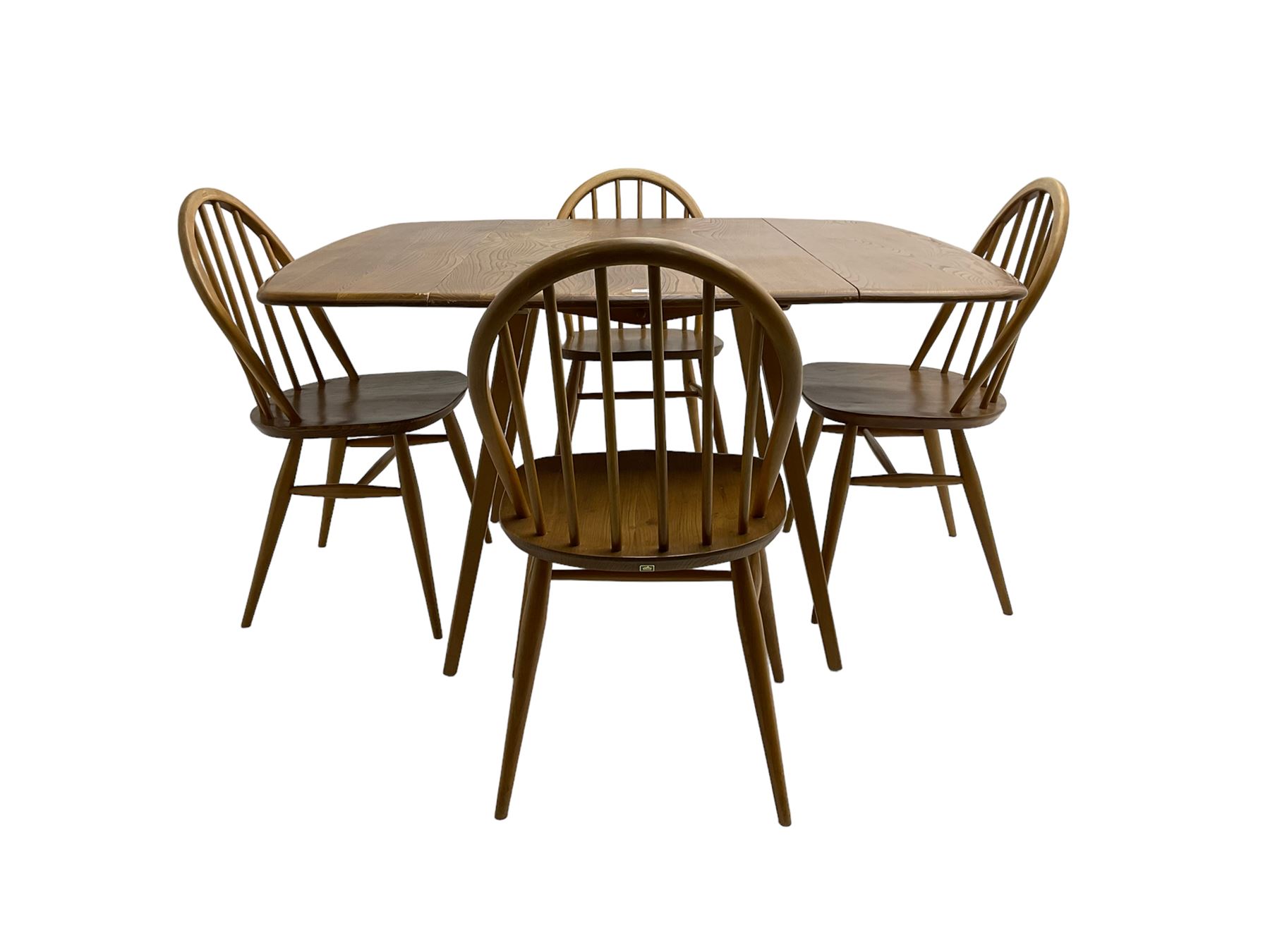 Ercol - elm and beech 'drop-leaf dining table' (W113cm - Image 2 of 6