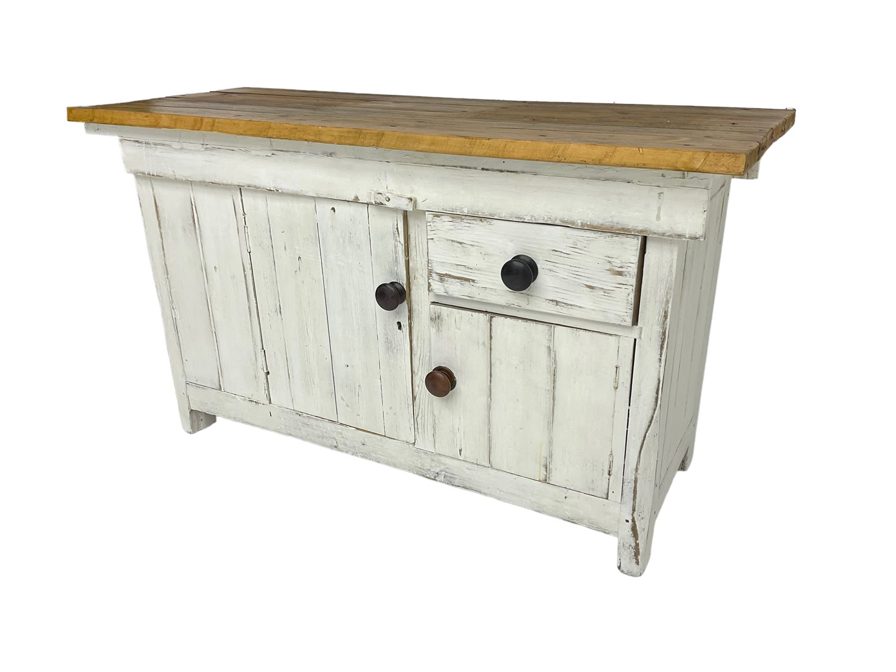 Distressed white painted pine sideboard - Image 5 of 6