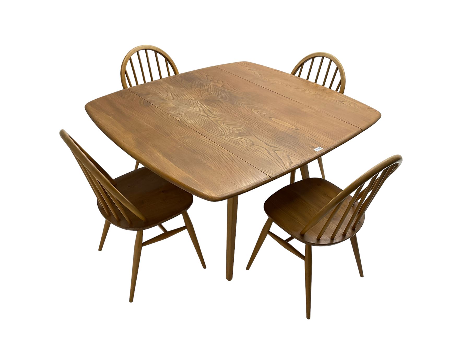 Ercol - elm and beech 'drop-leaf dining table' (W113cm - Image 4 of 6