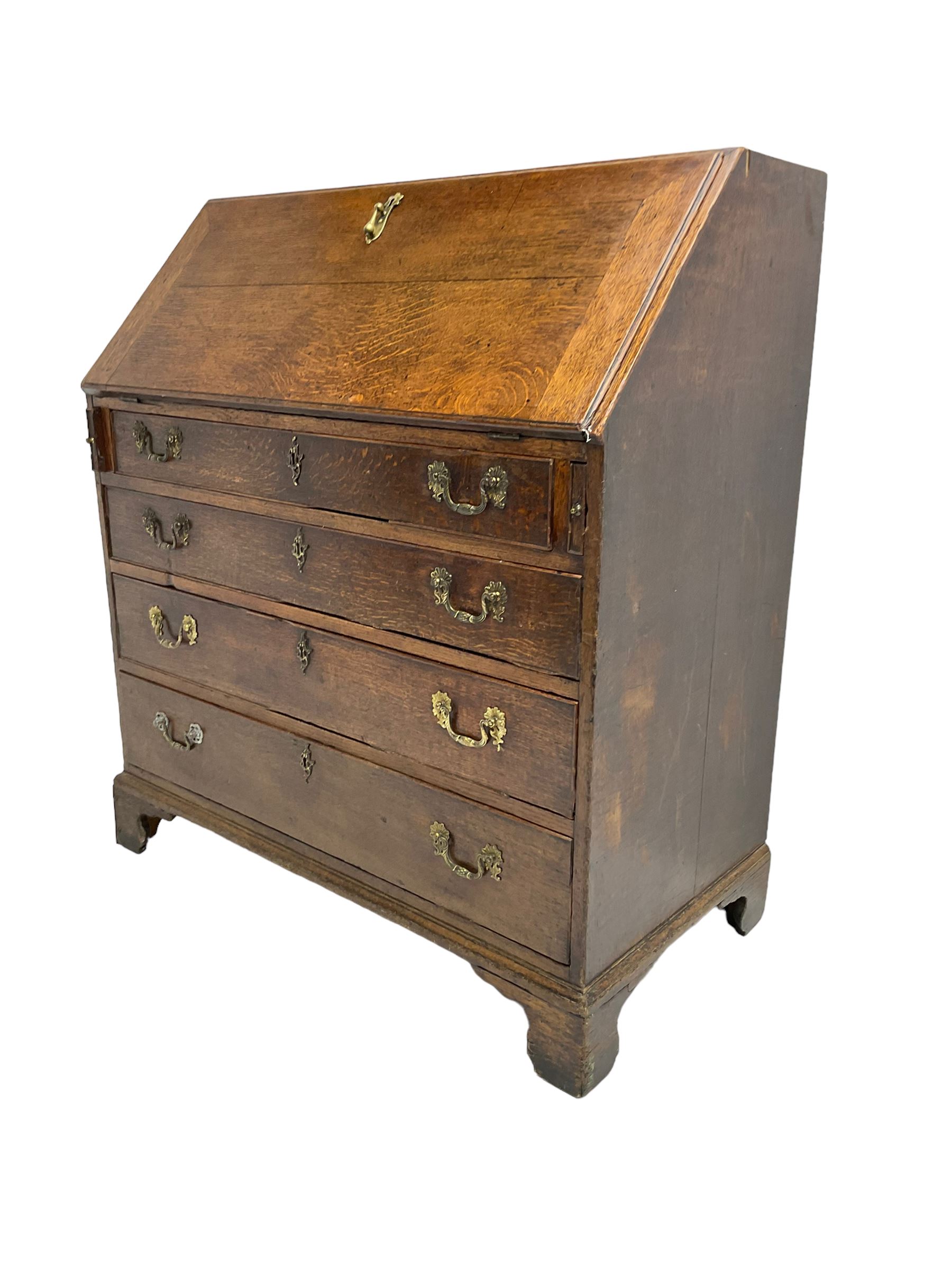 George III oak fall front bureau - Image 3 of 6