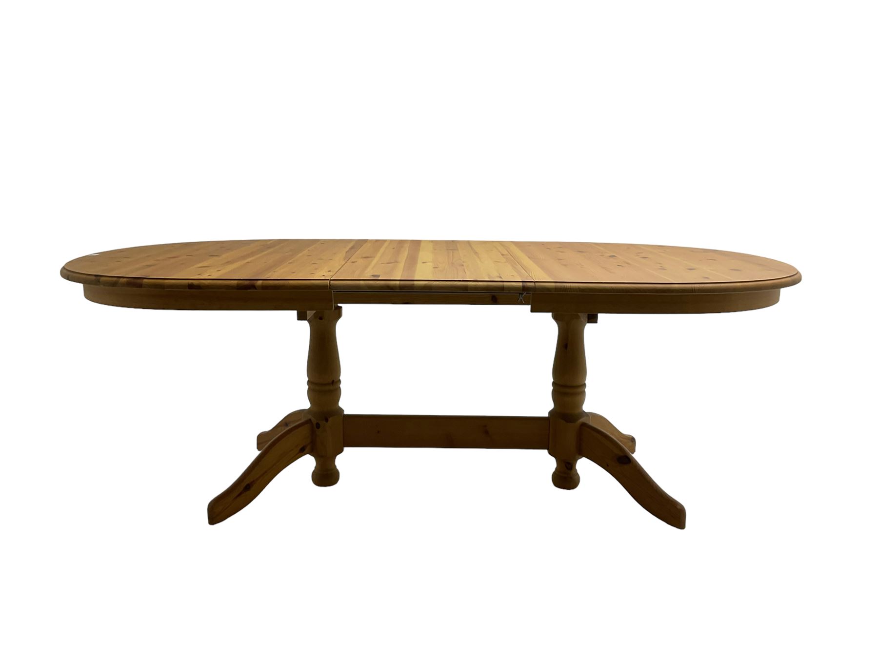 Pine extending dining table with additional leaf