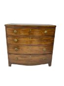 19th century mahogany bow front chest