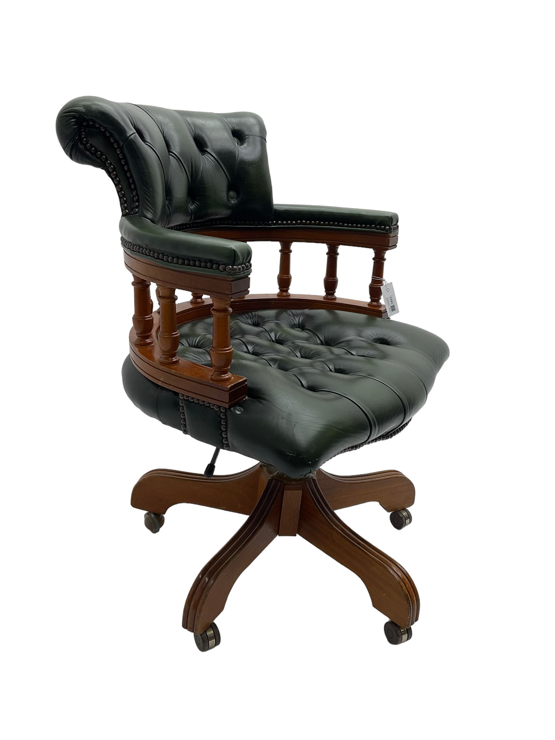 Victorian design captains swivel desk chair - Image 3 of 6