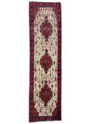 North West Persian Saveh crimson ground runner rug