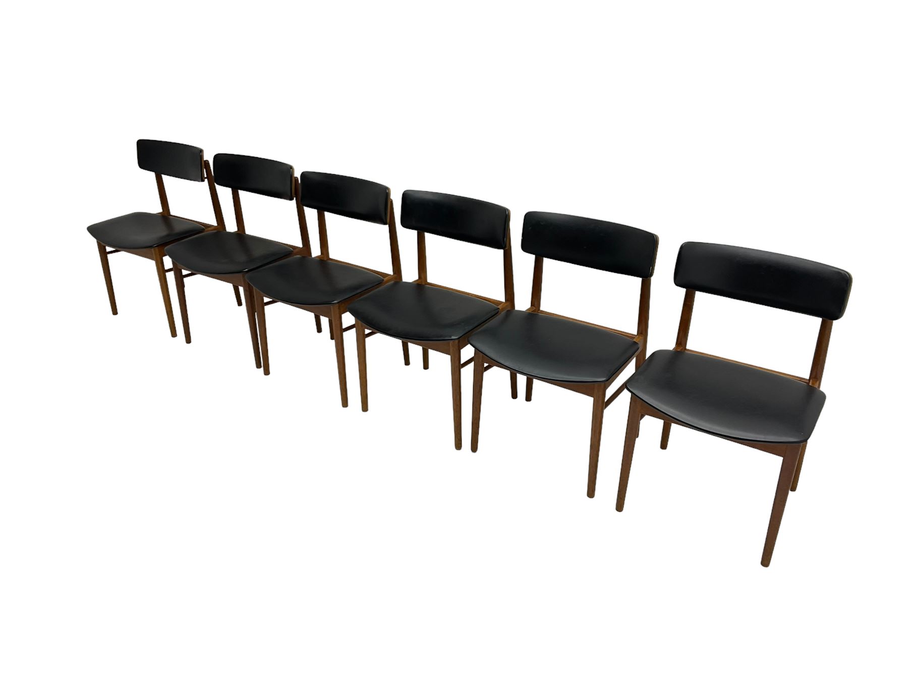 S Chrobat for Sax Mobler - set six mid-20th century Danish teak dining chairs - Image 4 of 6
