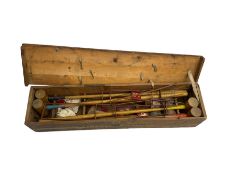 Early 20th century Maltese Cross croquet set