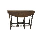 17th century design oak oval drop leaf table