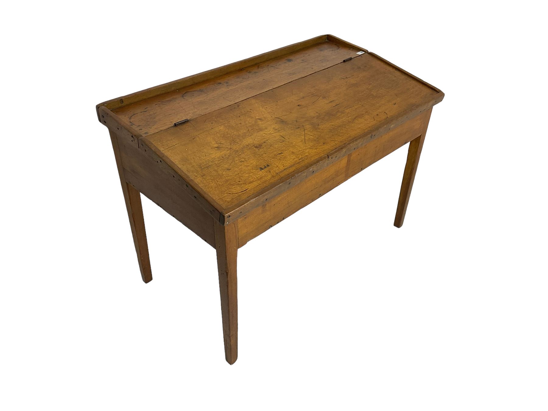 Late 19th century walnut school desk - Image 6 of 6