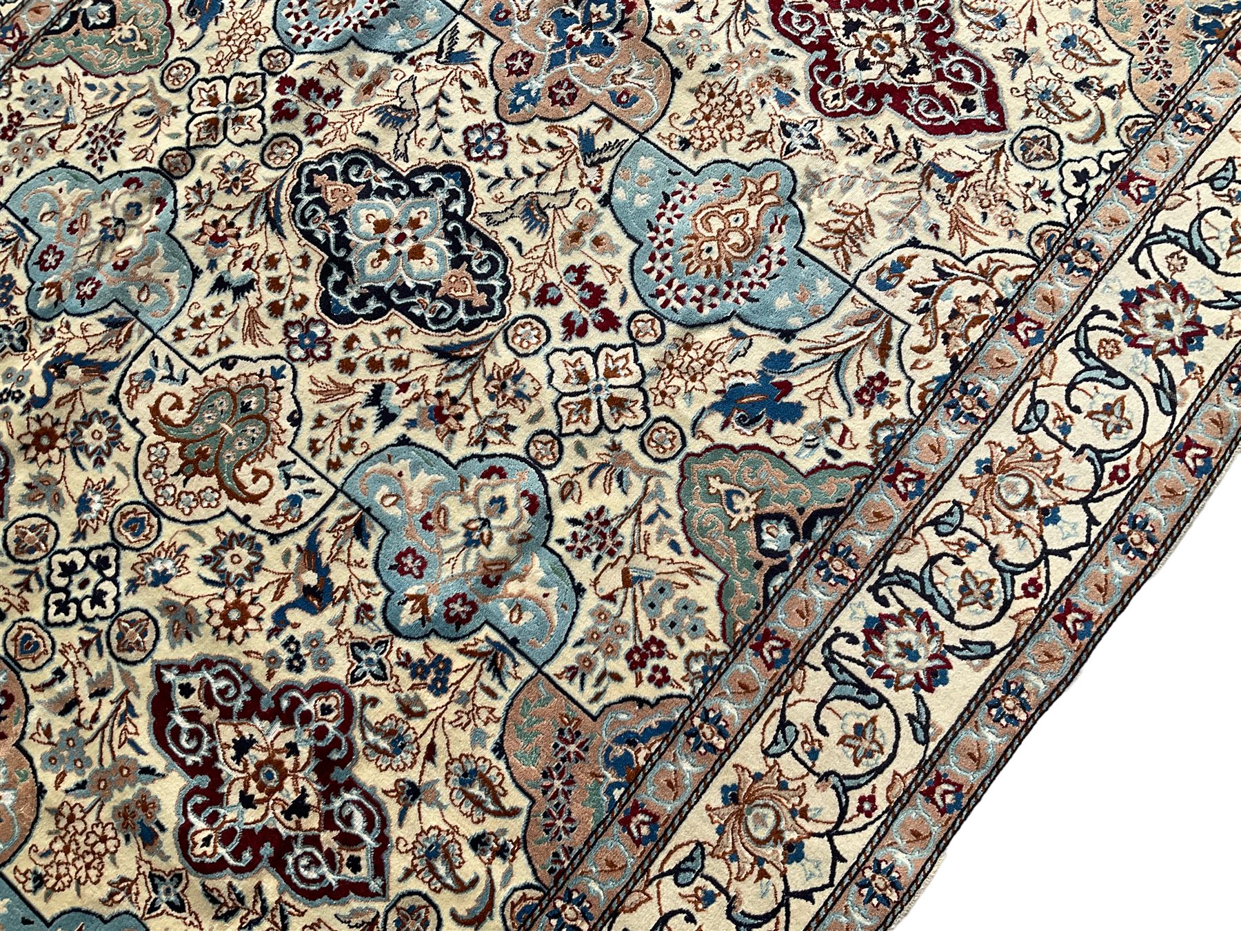 Persian Nain ivory ground rug - Image 4 of 6