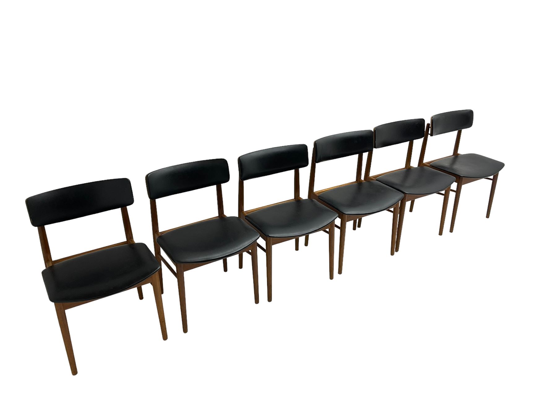 S Chrobat for Sax Mobler - set six mid-20th century Danish teak dining chairs - Image 5 of 6