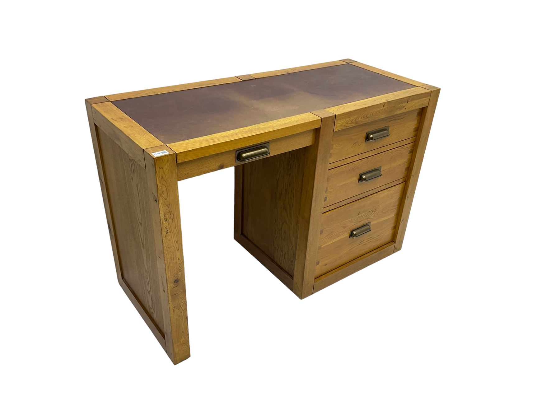 Oak military style desk - Image 3 of 6