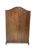 Early 20th century mahogany arched double wardrobe