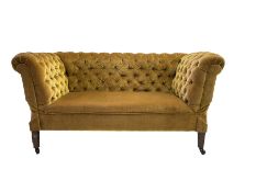 Early 20th century drop-arm chesterfield settee