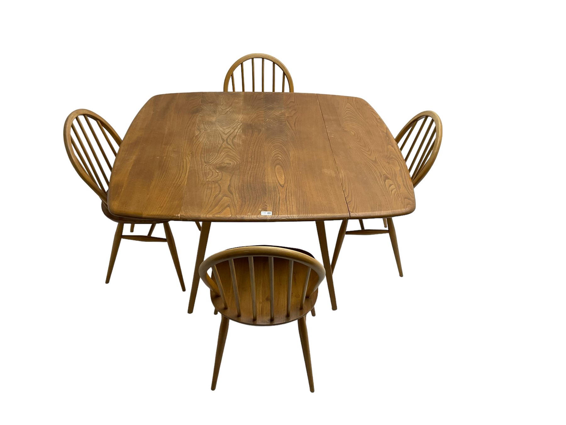 Ercol - elm and beech 'drop-leaf dining table' (W113cm - Image 3 of 6