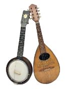 W.D. Keech banjolele pat.219720/23 with etched signature to the back; serial no.A12082 L55cm; and a