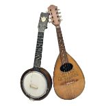 W.D. Keech banjolele pat.219720/23 with etched signature to the back; serial no.A12082 L55cm; and a