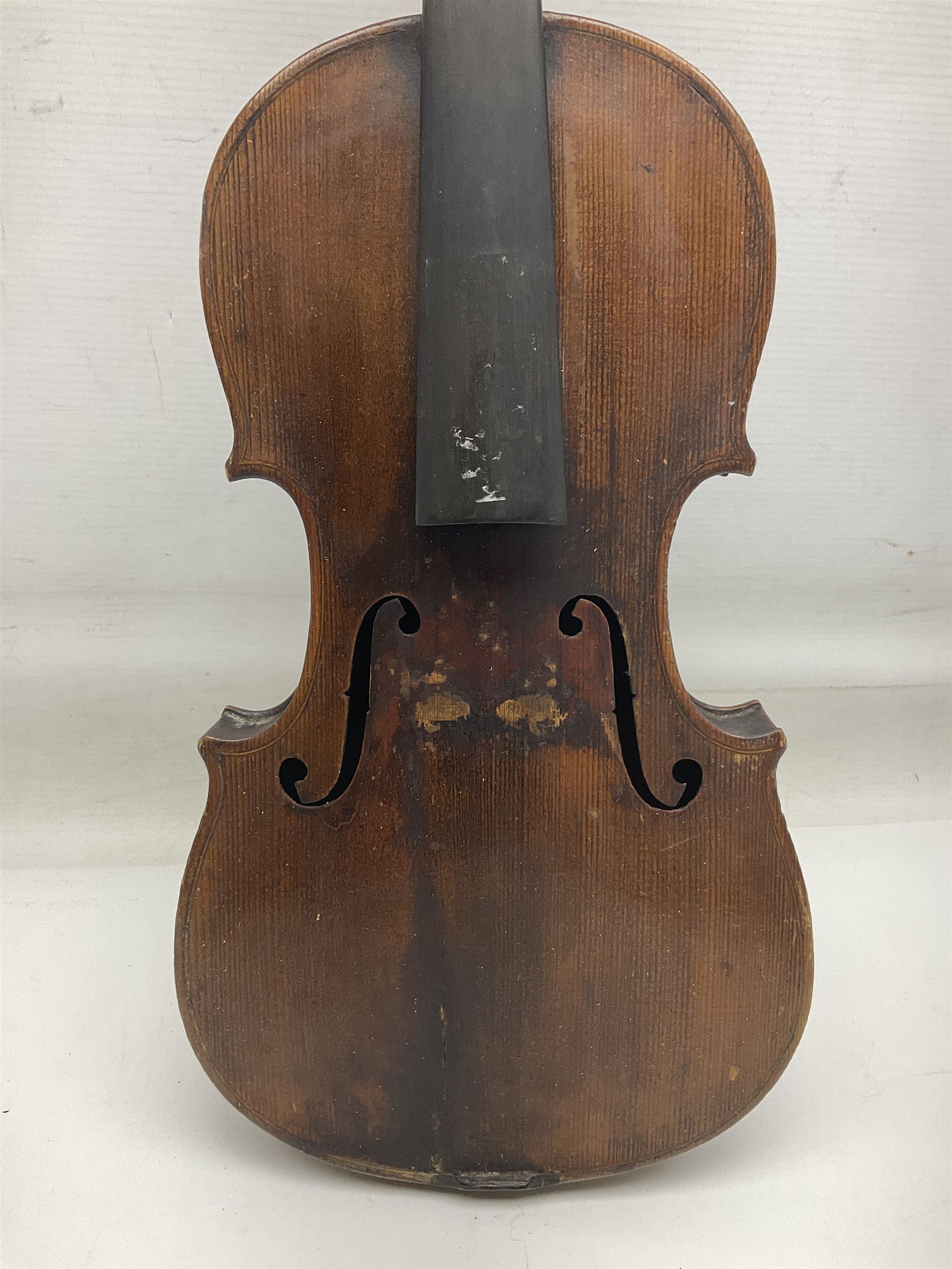 Chinese Parrot violin with 35.5cm two-piece back; L59.5cm in carrying case; and early 20th century G - Image 4 of 34