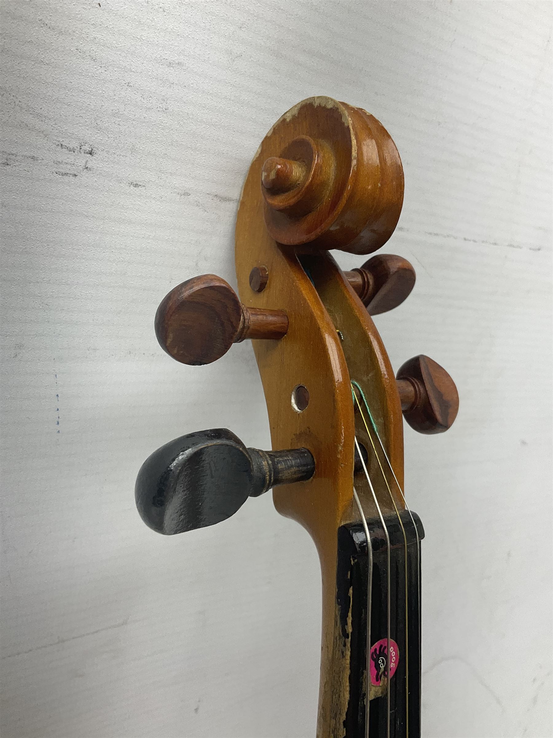 Four Chinese graduated violins - full size with 35.5cm two-piece back; three-quarter size with 33.5c - Image 7 of 34