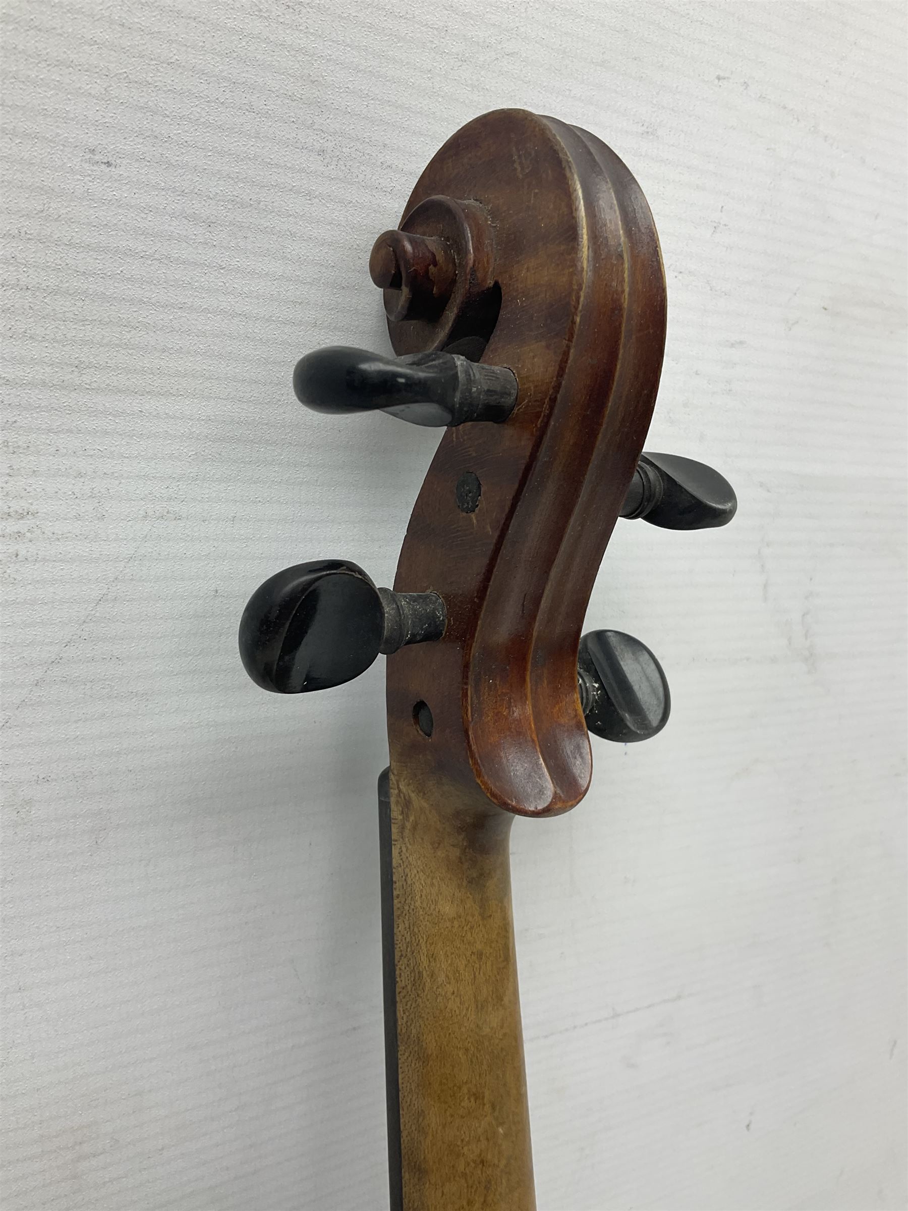 Chinese Parrot violin with 35.5cm two-piece back; L59.5cm in carrying case; and early 20th century G - Image 8 of 34