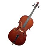 Gear4Music three-quarter sized cello with 70cm one-piece back and spruce top; bears maker's label; L