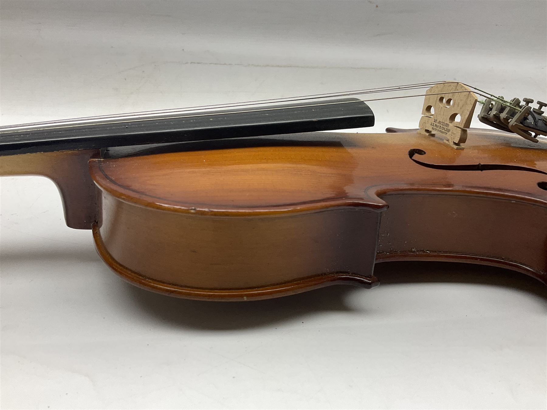 Chinese Parrot violin with 35.5cm two-piece back; L59.5cm in carrying case; and early 20th century G - Image 32 of 34