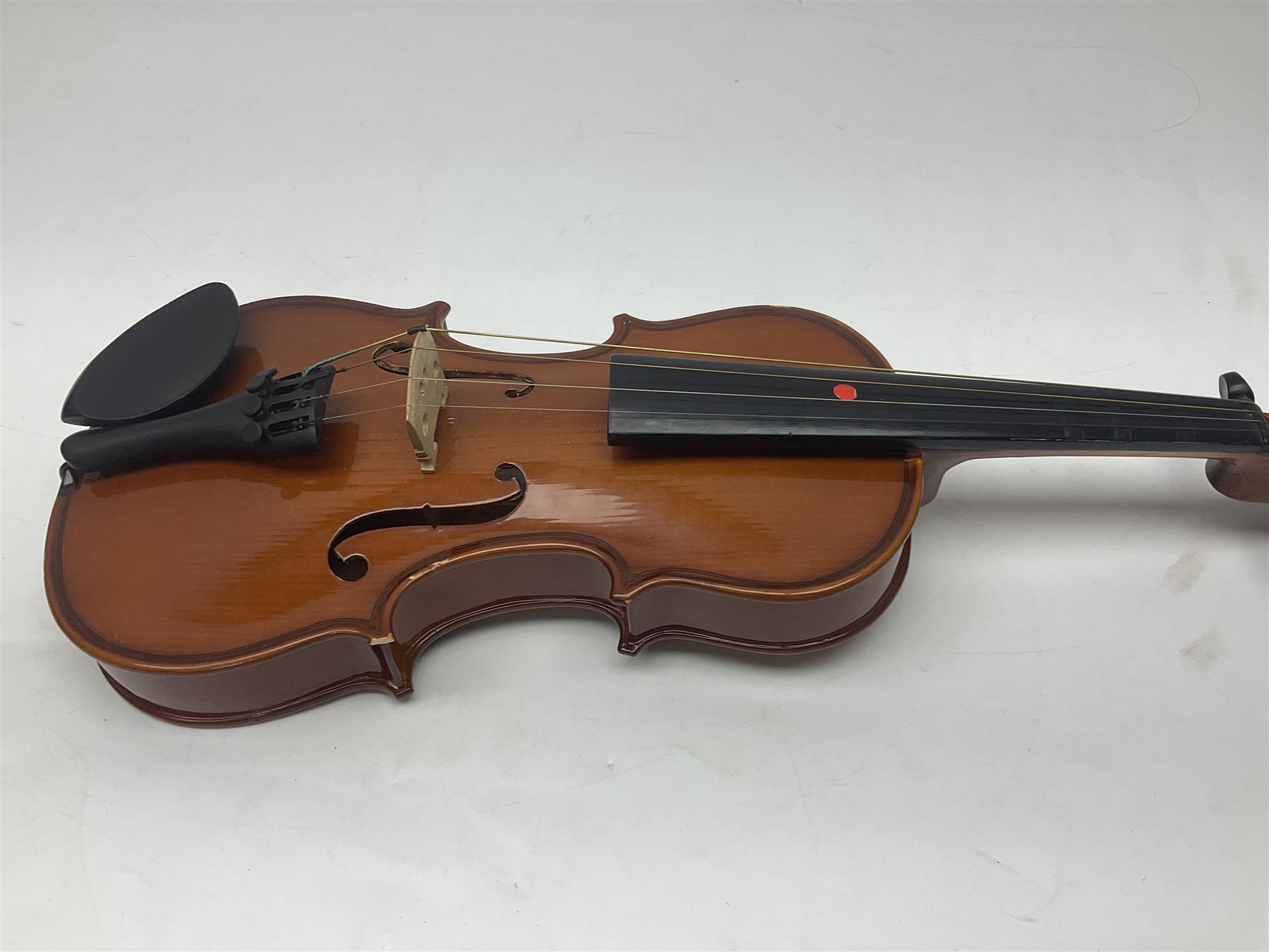 Four Chinese graduated violins - full size with 35.5cm two-piece back; three-quarter size with 33.5c - Image 17 of 34