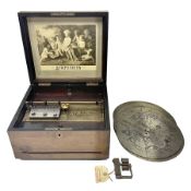 Late 19th century Symphonion disc musical box for spares or repair