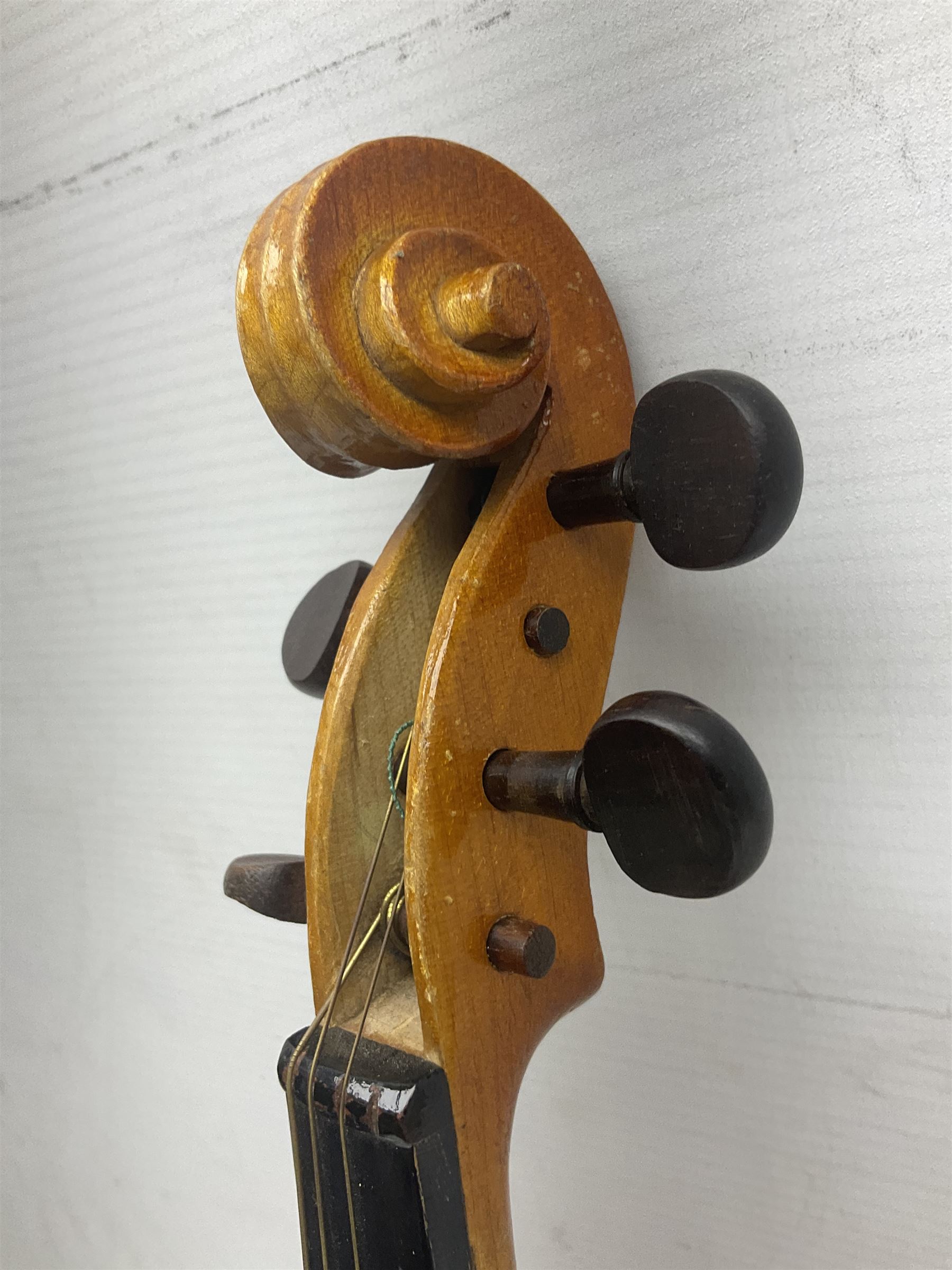 Four Chinese graduated violins - full size with 35.5cm two-piece back; three-quarter size with 33.5c - Image 21 of 34