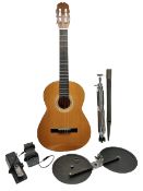 Spanish BM acoustic guitar with mahogany back and sides and spruce top L101cm; in cello carrying cas