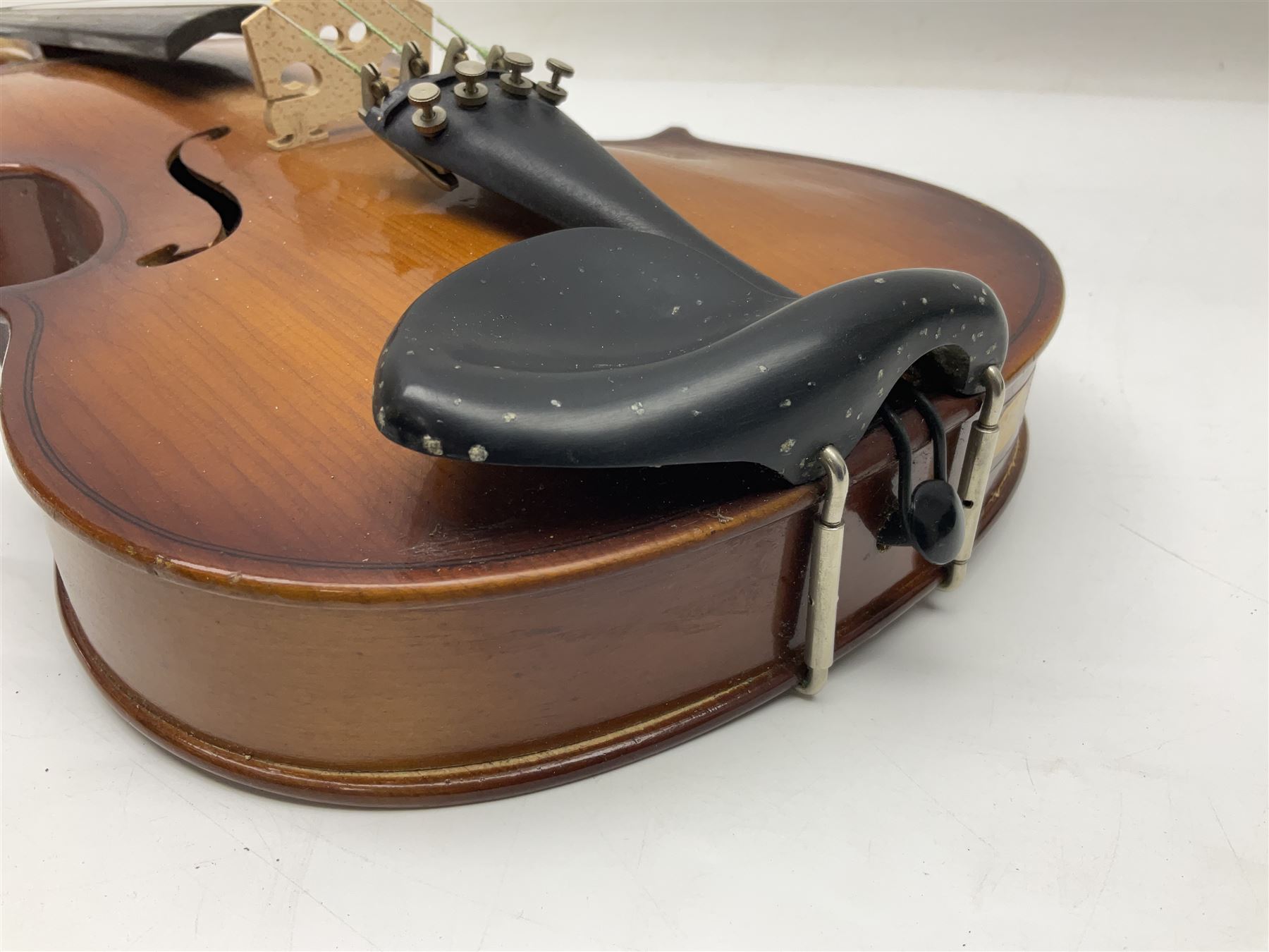 Chinese Parrot violin with 35.5cm two-piece back; L59.5cm in carrying case; and early 20th century G - Image 27 of 34