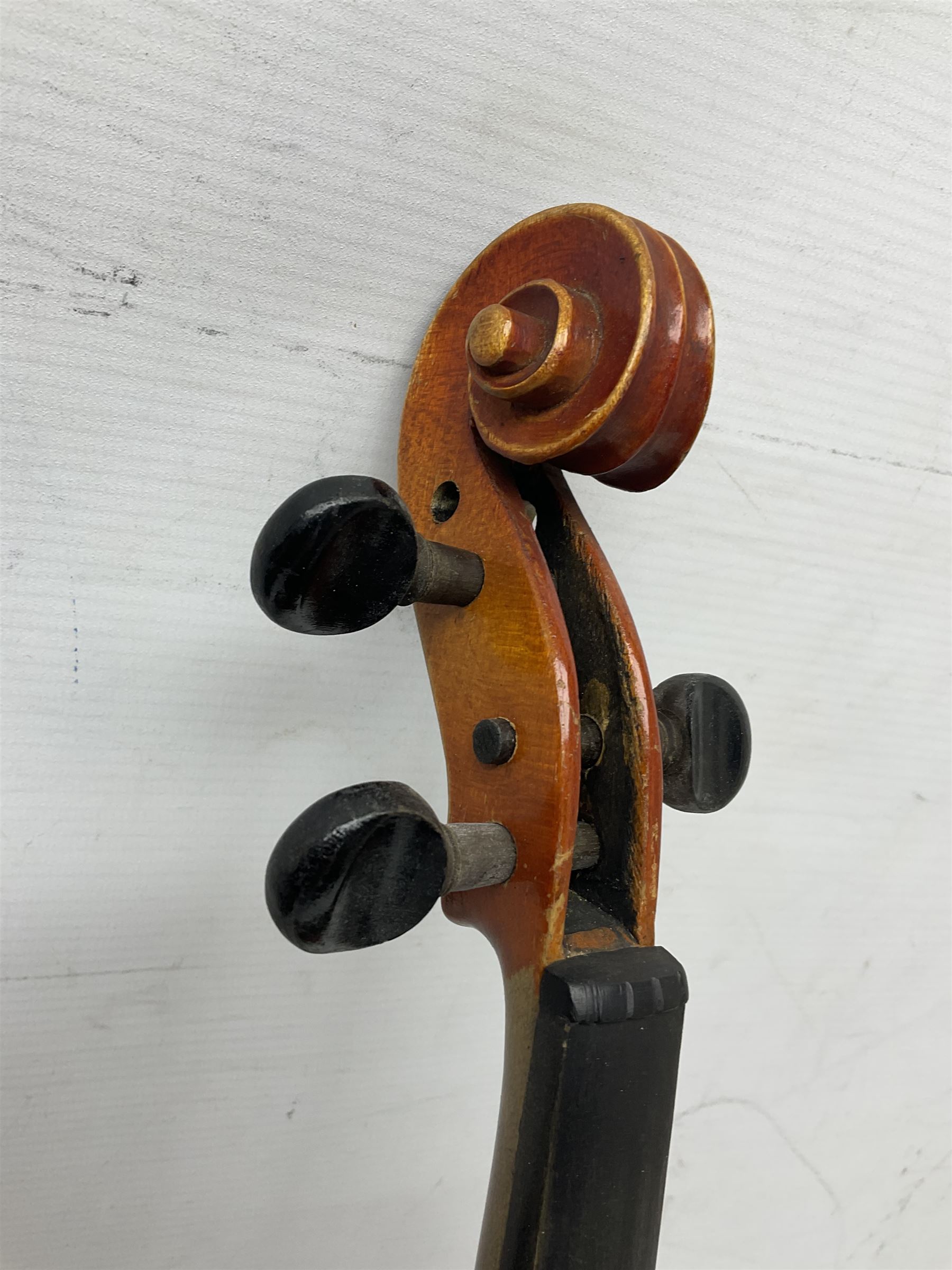 Czechoslovakian violin c1920 with 36cm two-piece maple back and ribs and spruce top - Image 28 of 34