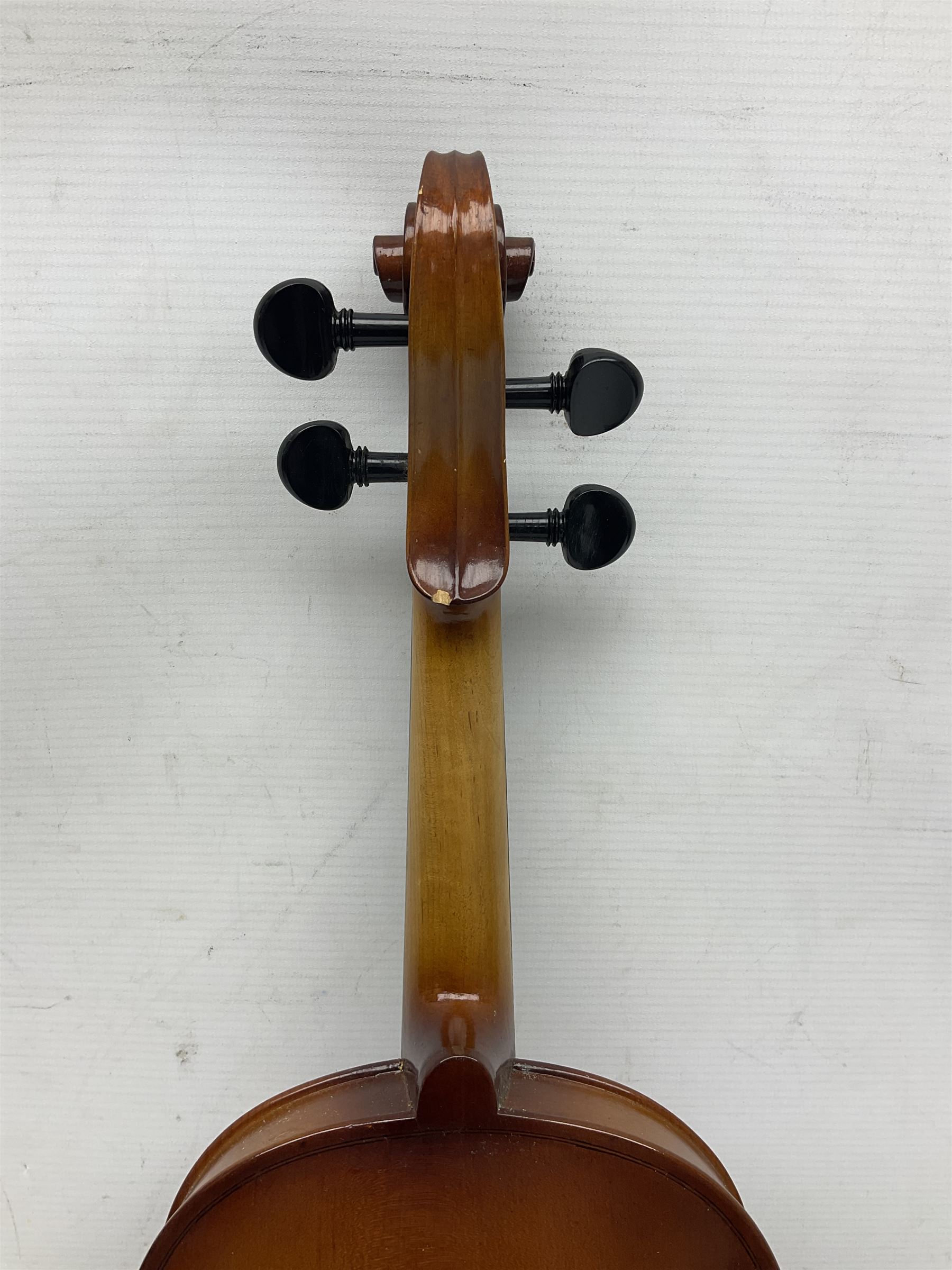 Chinese Parrot violin with 35.5cm two-piece back; L59.5cm in carrying case; and early 20th century G - Image 25 of 34