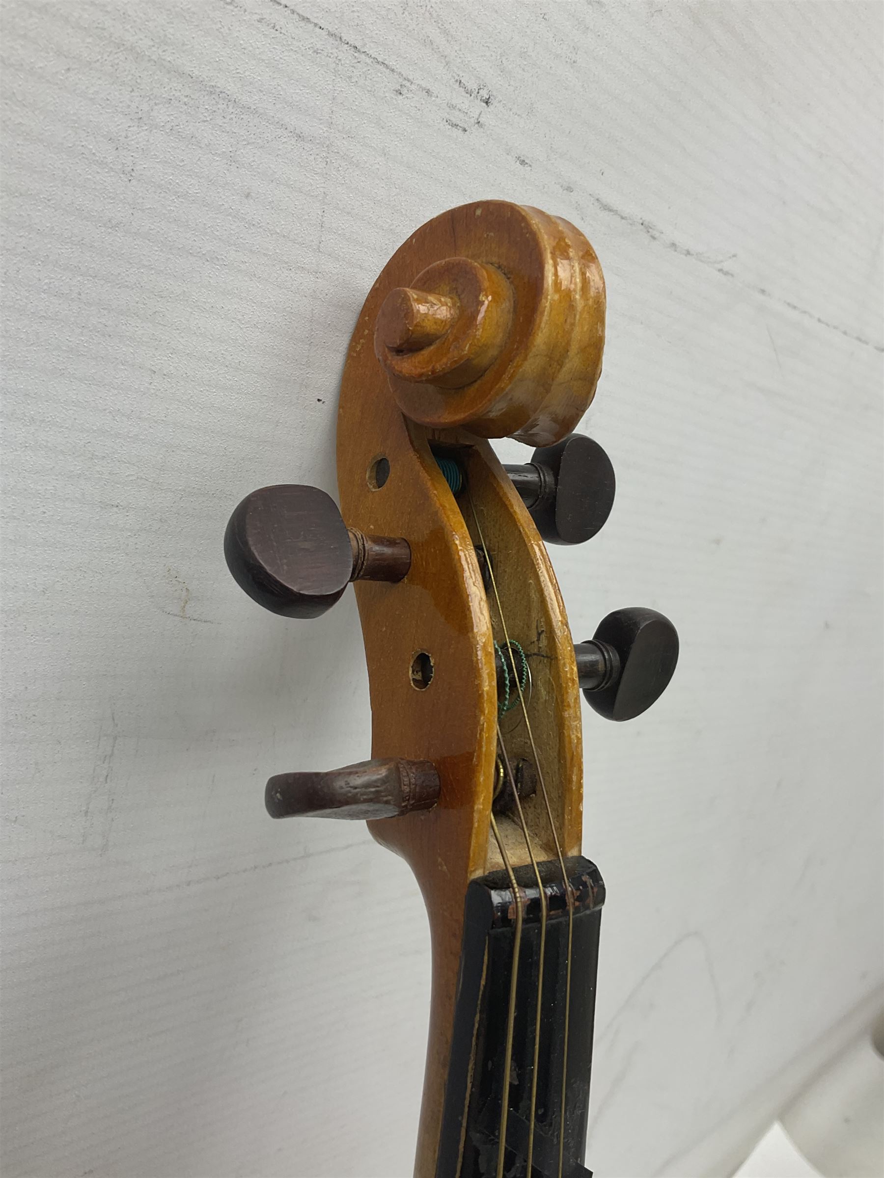 Four Chinese graduated violins - full size with 35.5cm two-piece back; three-quarter size with 33.5c - Image 22 of 34