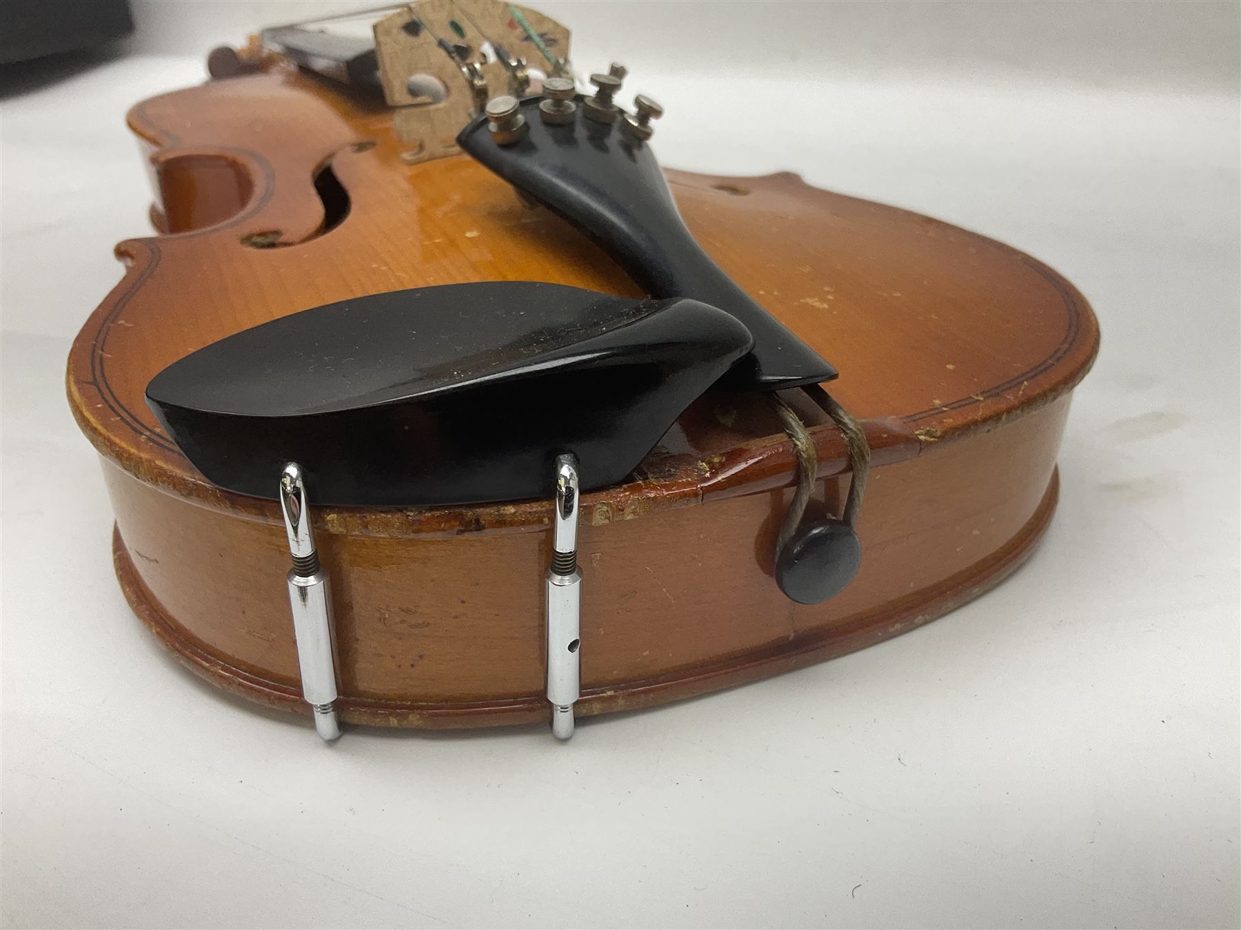 Four Chinese graduated violins - full size with 35.5cm two-piece back; three-quarter size with 33.5c - Image 23 of 34