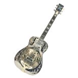 Ozark Dobro chromium plated on brass National style resonator guitar with foliate engraving L98cm; i