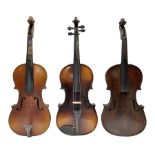 Czechoslovakian violin for completion c1920 with 36cm two-piece maple back and ribs and spruce top L