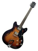 DeArmond Guild Star Fire Custom semi-acoustic guitar c2009 with tobacco sunburst finish and USA DeAr