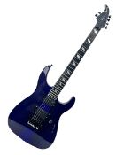 2015 Japanese Caparison Dellinger Prominence hand made boutique rock guitar in spectrum blue with cl