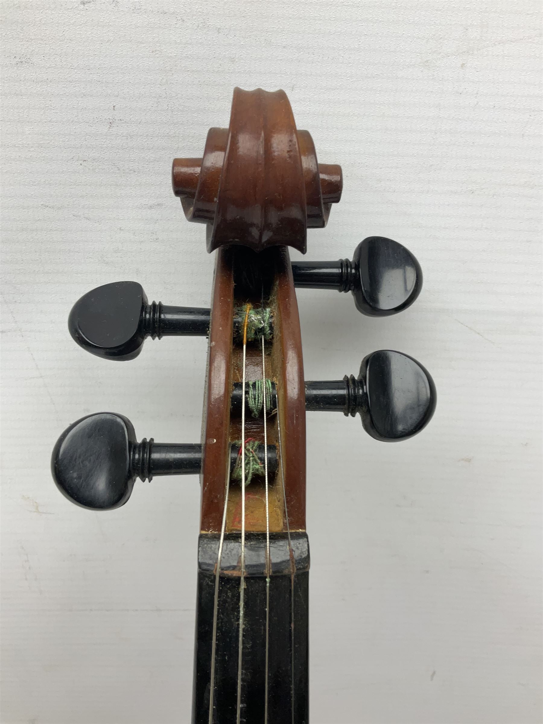 Chinese Parrot violin with 35.5cm two-piece back; L59.5cm in carrying case; and early 20th century G - Image 19 of 34