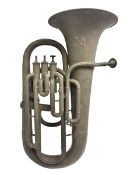 Early 20th century French Jerome Thibouville-Lamy Class B brass 4-valve euphonium for restoration or