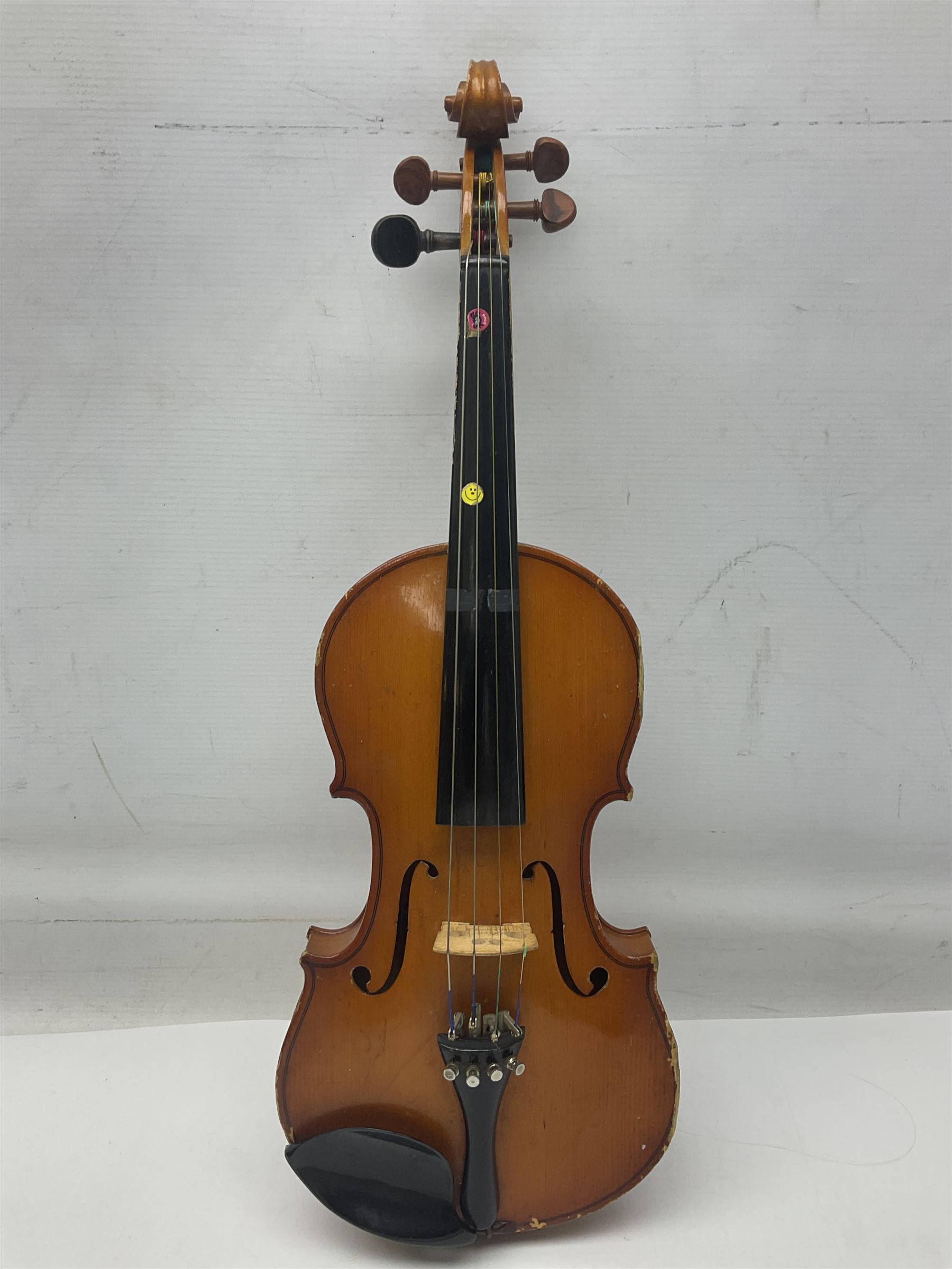 Four Chinese graduated violins - full size with 35.5cm two-piece back; three-quarter size with 33.5c - Image 3 of 34