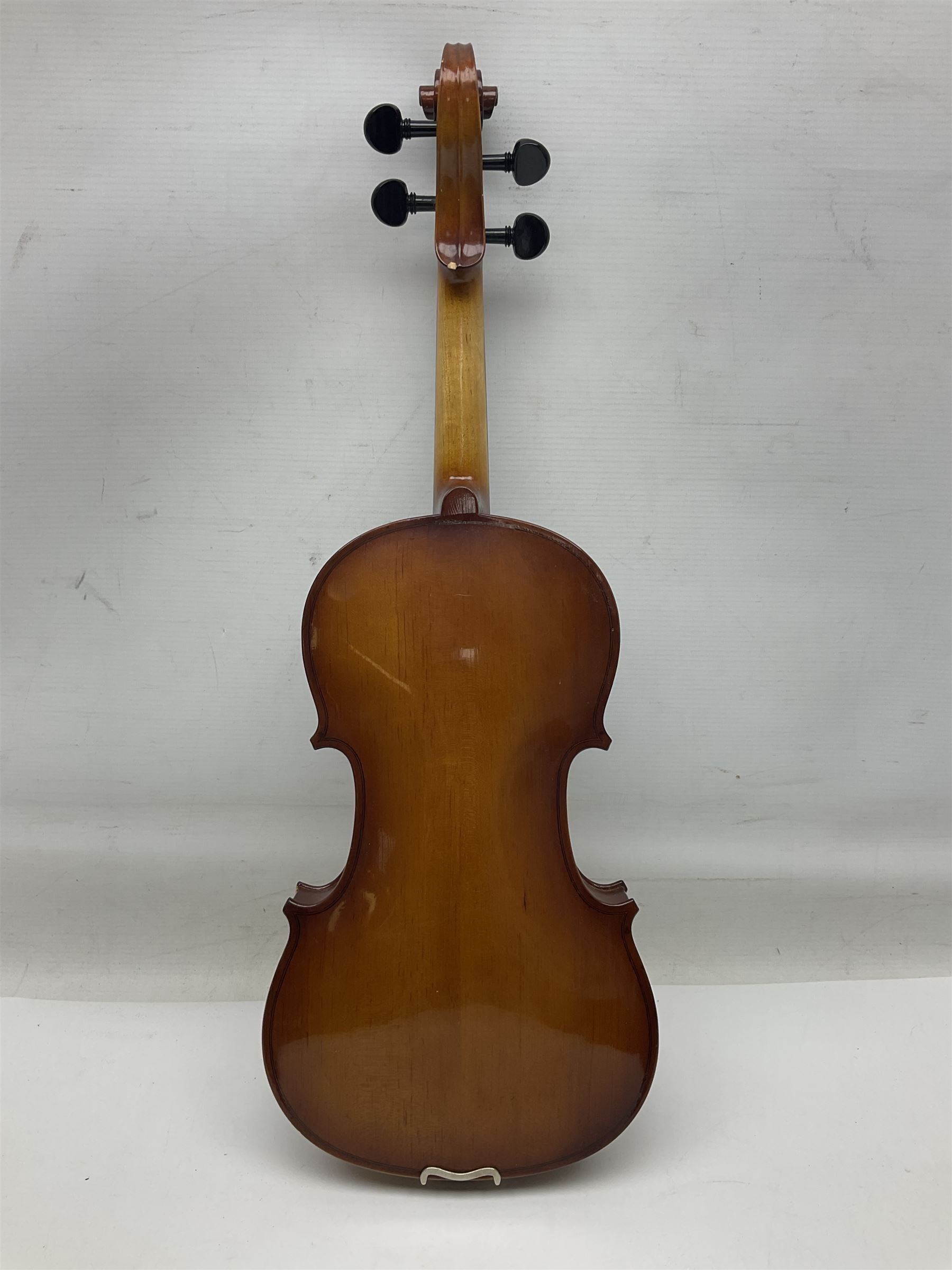 Chinese Parrot violin with 35.5cm two-piece back; L59.5cm in carrying case; and early 20th century G - Image 22 of 34