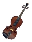 German violin c1890 with 36cm two-piece maple back and ribs and spruce top; bears label 'Antonius St