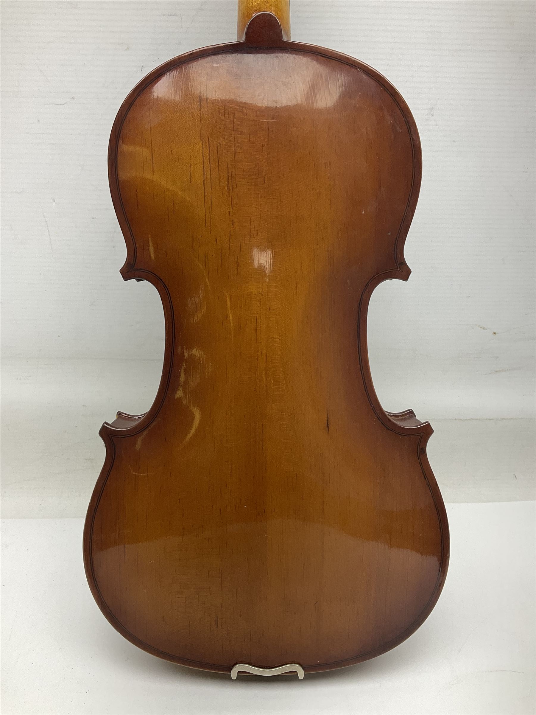 Chinese Parrot violin with 35.5cm two-piece back; L59.5cm in carrying case; and early 20th century G - Image 23 of 34