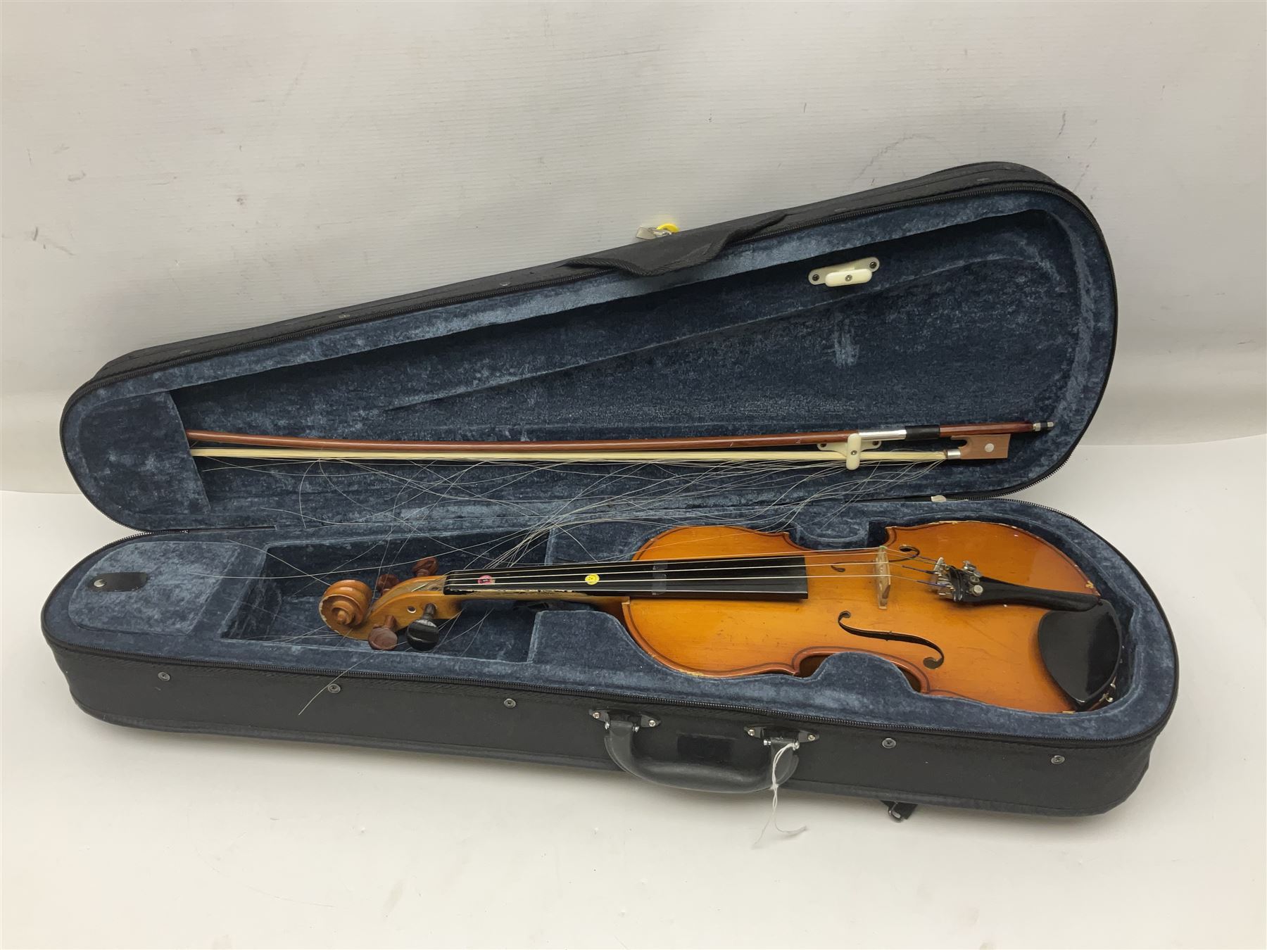 Four Chinese graduated violins - full size with 35.5cm two-piece back; three-quarter size with 33.5c - Image 2 of 34