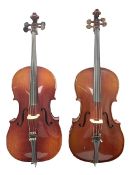 Two student half-size cellos - Boosey & Hawkes Artia with 65cm one-piece back and spruce top; bears