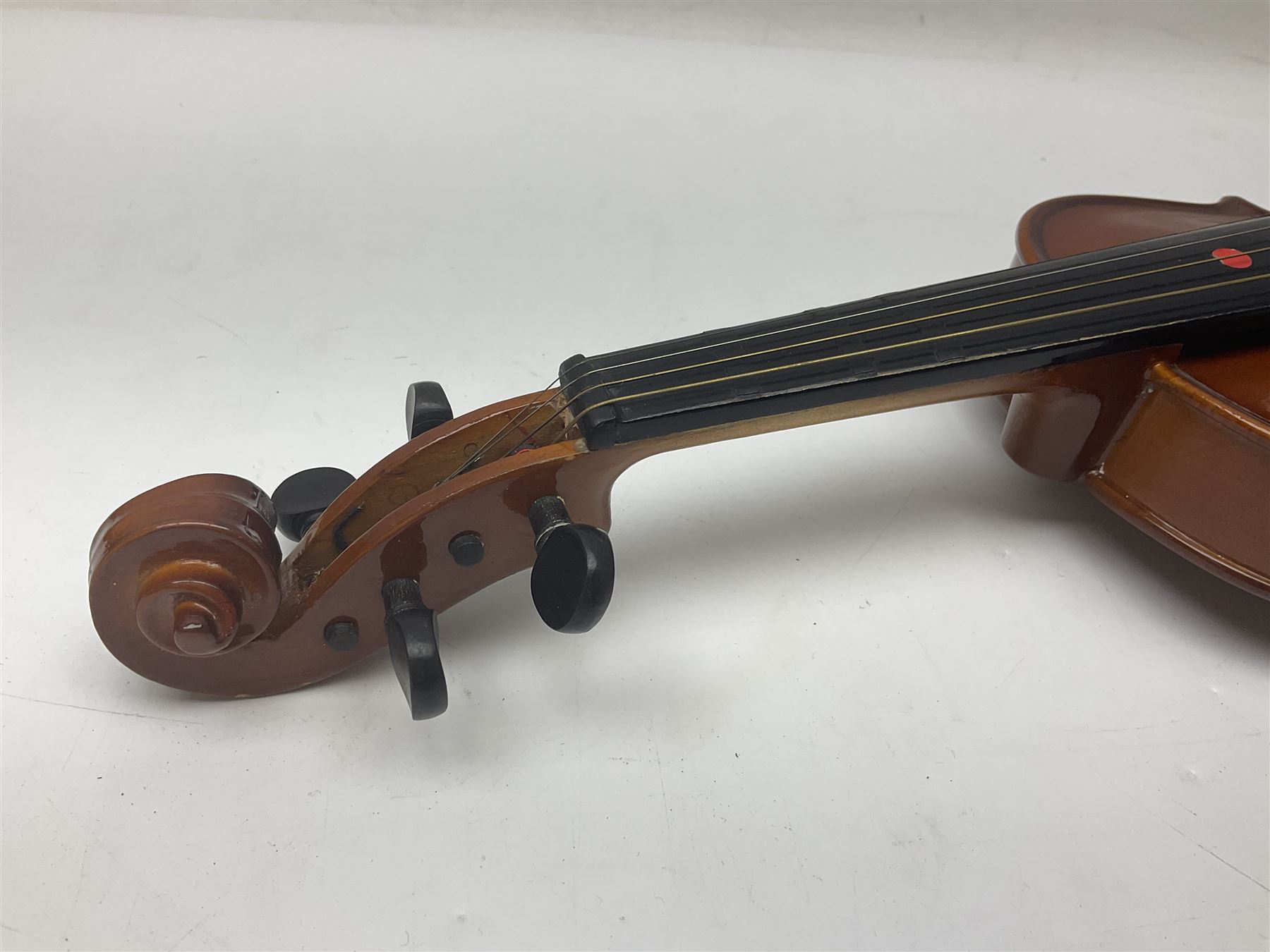 Four Chinese graduated violins - full size with 35.5cm two-piece back; three-quarter size with 33.5c - Image 15 of 34