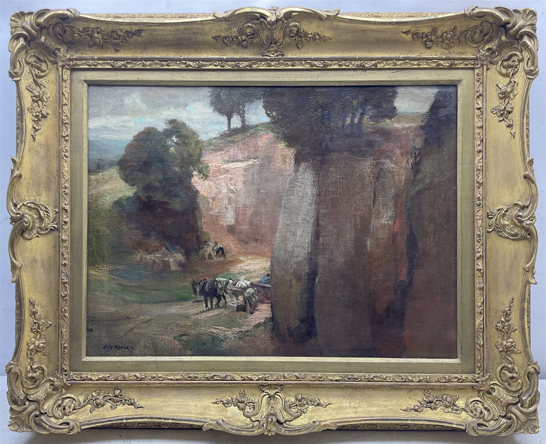 Charles Hodge Mackie (Scottish Staithes Group 1862-1920): 'The Sandstone Quarry' - Hawksworth Wood Q - Image 2 of 4