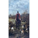 Heywood Hardy (British 1842-1933): Huntsman and Hounds in Rough Country